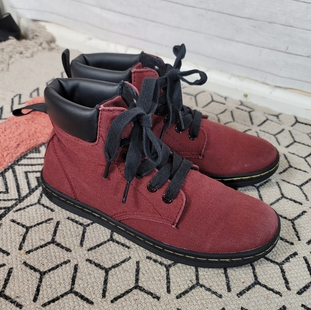 Dr. Martens Burgundy Combat Boots - Picture 6 of 15